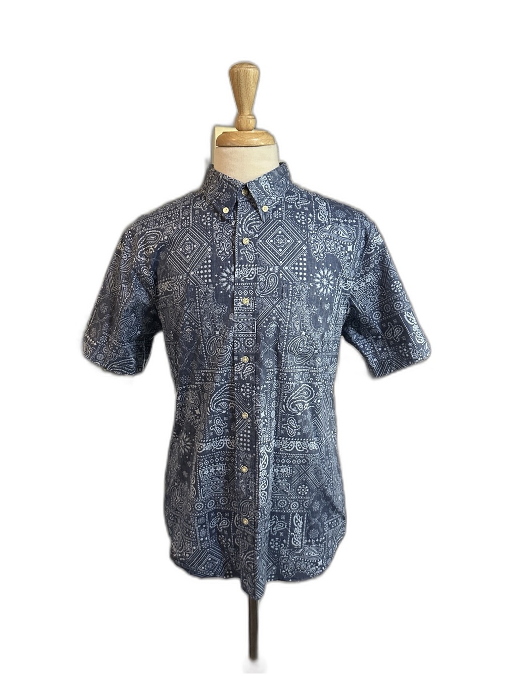 Reyn Spooner Shirt L Tailored Fit Floral Paisley Bandana Reverse Print Hawaiian